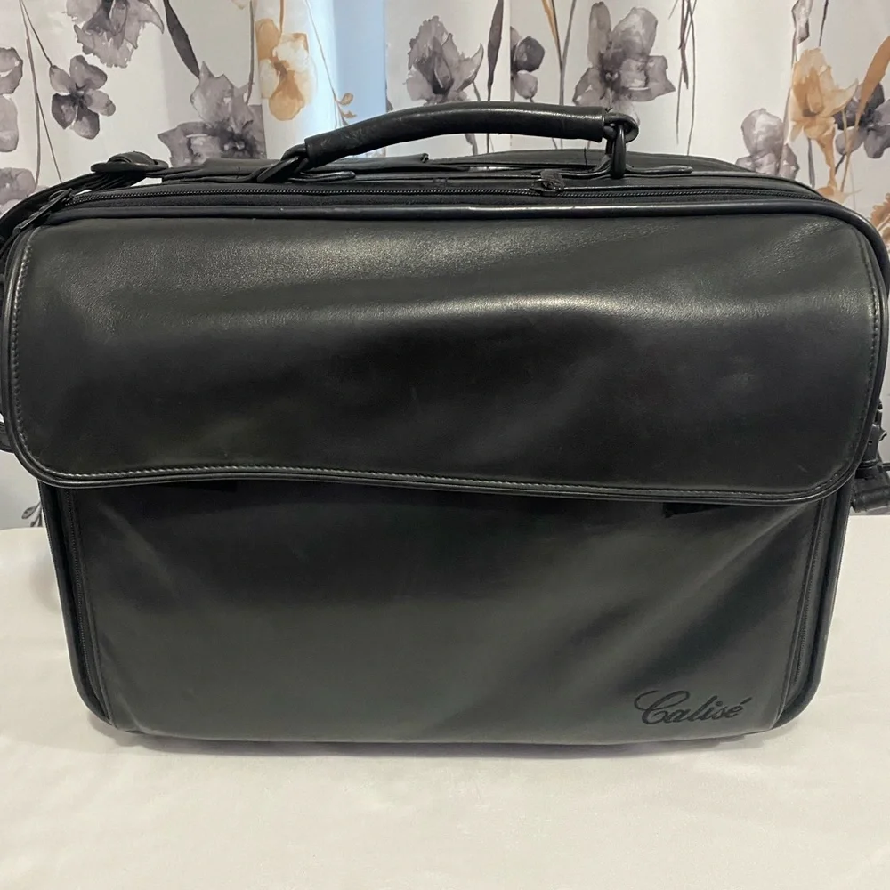 Men’s Black Leather Calise Briefcase